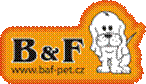 B&F s.r.o.
Cerhensk 325
Sokole
290 01 Podbrady
Tel.: 325 654 738
Fax: 325 654 516
e-mail: info@baf-pet.cz
web: www.baf-pet.cz

Rodinn firma B&F vznikla ji v roce 1992 a dnes pat mezi nejvt vrobce kynologickch poteb v esk republice. Firma m tak velik podl na vvozu tchto vrobku do zahrani.
Nae firma Vm nabz irok vbr kvalitnch vrobku, vyrobench z prodnch a probarvench k. Dle se specializujeme na vrobky ze syntetickch popruh, lan a pletench r. Nae nabdka obsahuje kolekce pro mal, stedn a velk plemena ps, se irokou adou vzor a barev. Tak nabzme celou klu vrobk pro Vae koi milky. Krom vlastnch produkt je velk st vroby realizovna na zklad specifikac od naich zkaznk a produkty pln spluj poadavky zkaznk jak na pevnost tak i na funknost.
V roce 2005 se firma pesthovala do nov postaven budovy, kter byla navrena s drazem na logistiku a maximln komfort zkaznka.